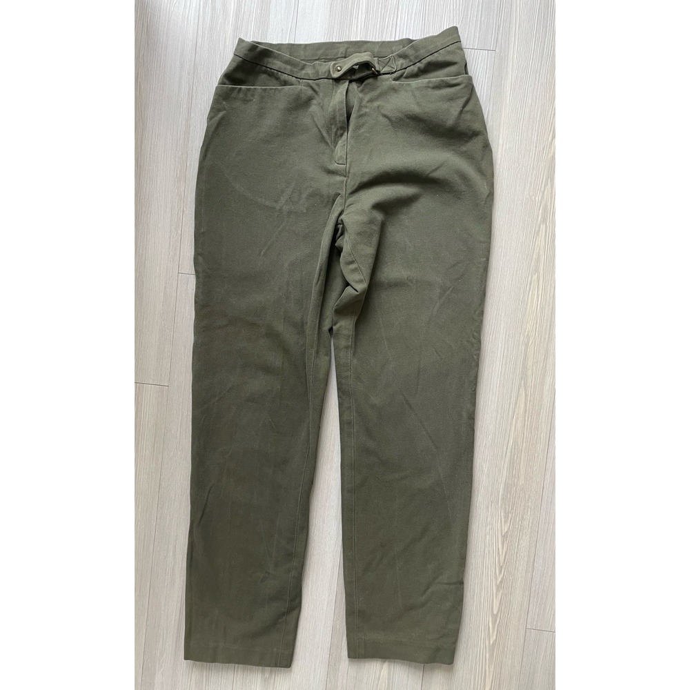 Lauren Ralph Lauren Women's Green Cotton Stretch Twill Chino Straight-Leg Sz 8